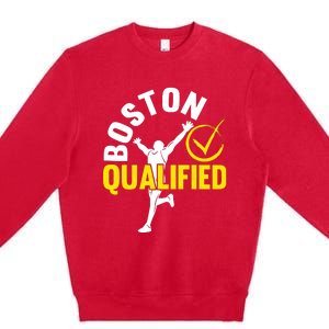 Boston Qualifier Proud Marathon Running Premium Crewneck Sweatshirt