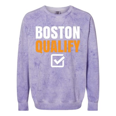 Boston Qualify Qualifier Marathon Runner Qualified T Colorblast Crewneck Sweatshirt