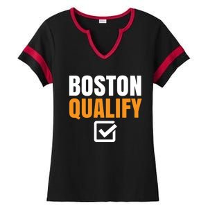 Boston Qualify Qualifier Marathon Runner Qualified T Ladies Halftime Notch Neck Tee