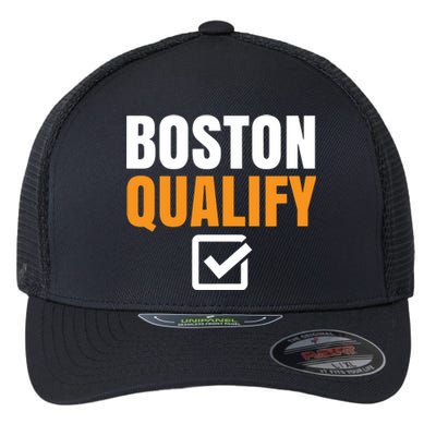 Boston Qualify Qualifier Marathon Runner Qualified T Flexfit Unipanel Trucker Cap