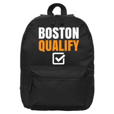 Boston Qualify Qualifier Marathon Runner Qualified T 16 in Basic Backpack