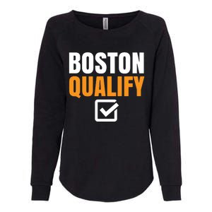 Boston Qualify Qualifier Marathon Runner Qualified T Womens California Wash Sweatshirt