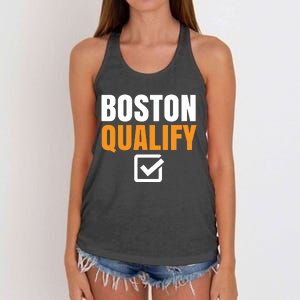 Boston Qualify Qualifier Marathon Runner Qualified T Women's Knotted Racerback Tank