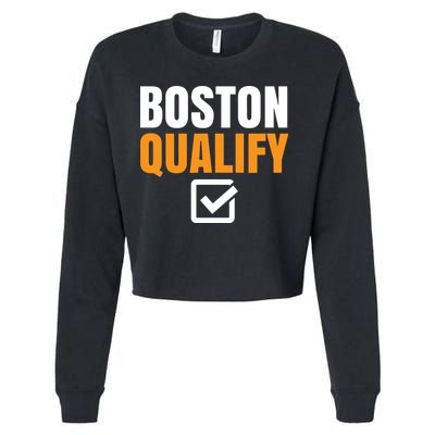 Boston Qualify Qualifier Marathon Runner Qualified T Cropped Pullover Crew