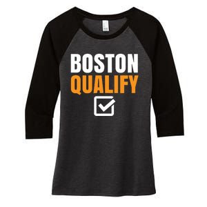 Boston Qualify Qualifier Marathon Runner Qualified T Women's Tri-Blend 3/4-Sleeve Raglan Shirt