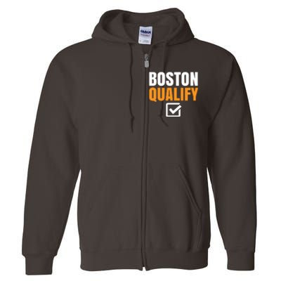 Boston Qualify Qualifier Marathon Runner Qualified T Full Zip Hoodie