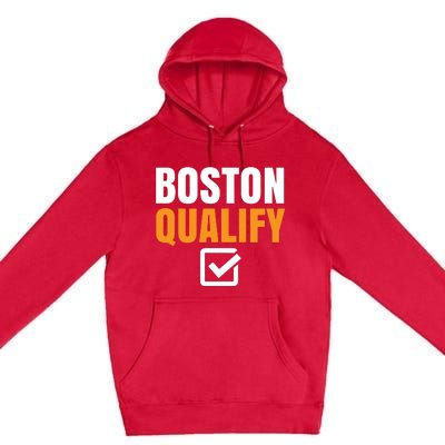 Boston Qualify Qualifier Marathon Runner Qualified T Premium Pullover Hoodie