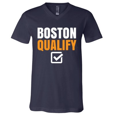 Boston Qualify Qualifier Marathon Runner Qualified T V-Neck T-Shirt