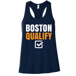 Boston Qualify Qualifier Marathon Runner Qualified T Women's Racerback Tank