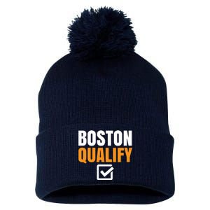 Boston Qualify Qualifier Marathon Runner Qualified T Pom Pom 12in Knit Beanie