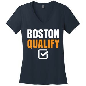 Boston Qualify Qualifier Marathon Runner Qualified T Women's V-Neck T-Shirt