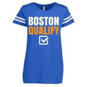 Boston Qualify Qualifier Marathon Runner Qualified T Enza Ladies Jersey Football T-Shirt