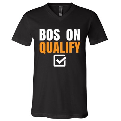 Boston Qualify Qualifier Marathon Runner Qualified V-Neck T-Shirt