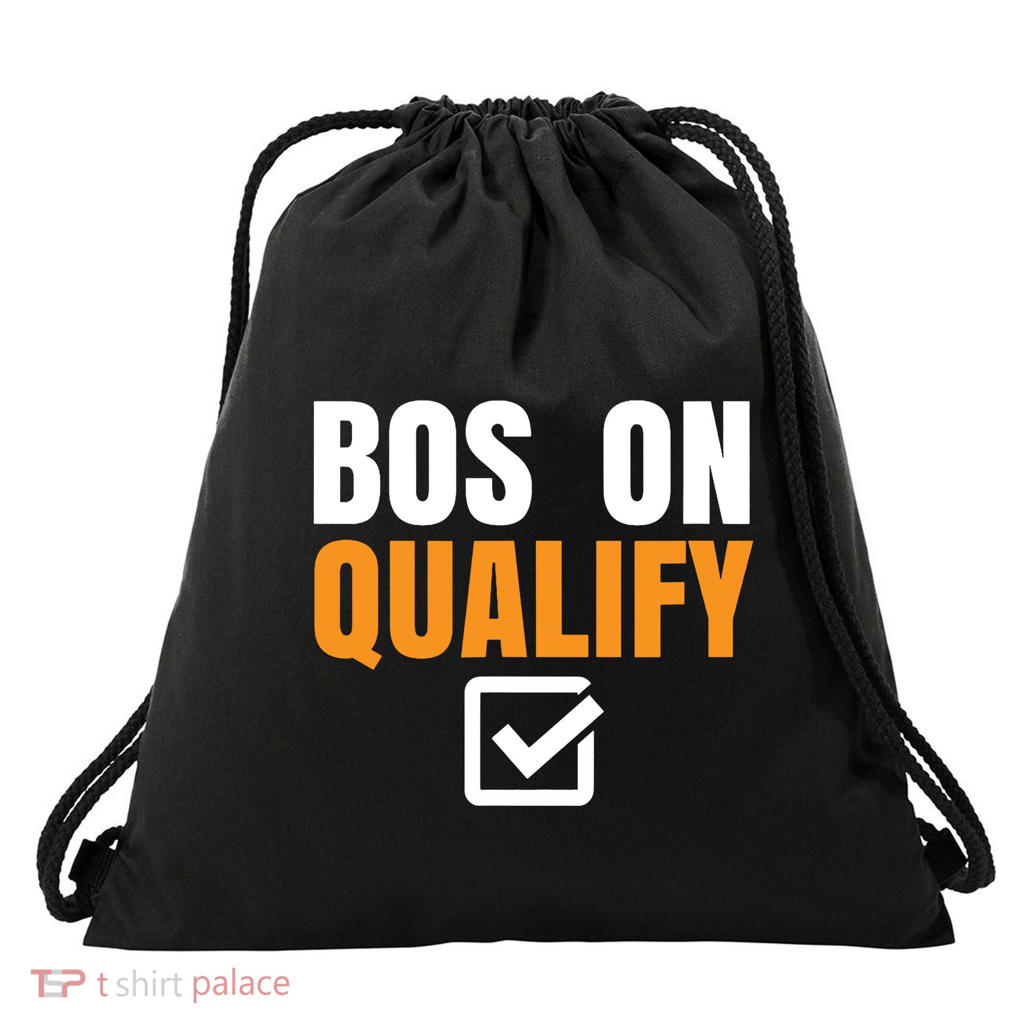 Boston Qualify Qualifier Marathon Runner Qualified Drawstring Bag