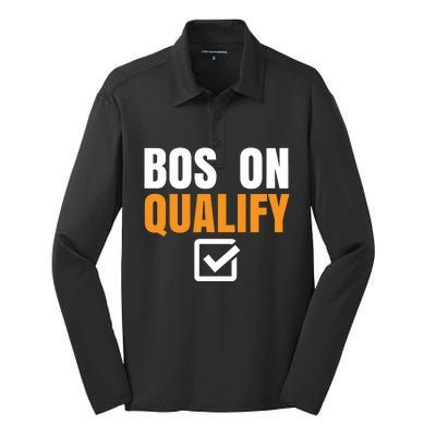 Boston Qualify Qualifier Marathon Runner Qualified Silk Touch Performance Long Sleeve Polo