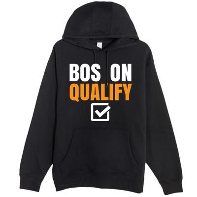 Boston Qualify Qualifier Marathon Runner Qualified Premium Pullover Hoodie