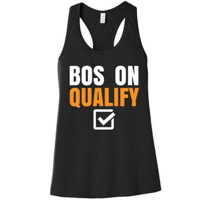 Boston Qualify Qualifier Marathon Runner Qualified Women's Racerback Tank