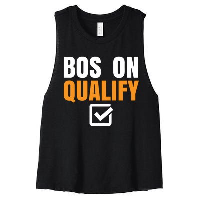 Boston Qualify Qualifier Marathon Runner Qualified Women's Racerback Cropped Tank