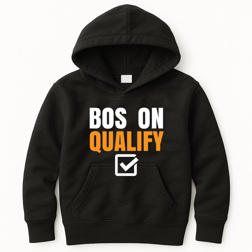 Boston Qualify Qualifier Marathon Runner Qualified Kids Hoodie
