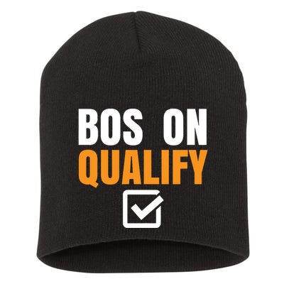Boston Qualify Qualifier Marathon Runner Qualified Short Acrylic Beanie