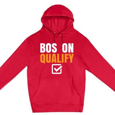 Boston Qualify Qualifier Marathon Runner Qualified Premium Pullover Hoodie