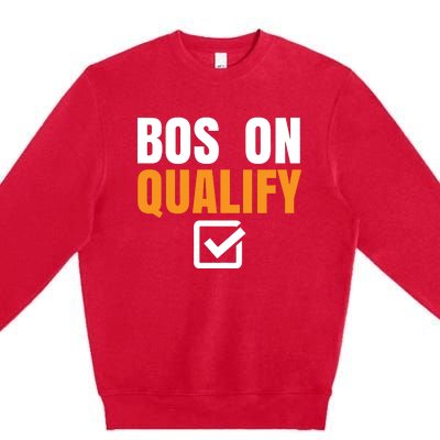 Boston Qualify Qualifier Marathon Runner Qualified Premium Crewneck Sweatshirt