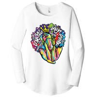 Black Queen Retro Afro Words Melanin Unapologetically Dope Women's Perfect Tri Tunic Long Sleeve Shirt