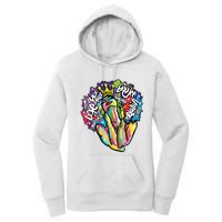 Black Queen Retro Afro Words Melanin Unapologetically Dope Women's Pullover Hoodie