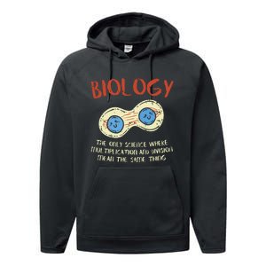 Biology Quote Study Organism Genetics Science Microbiologist Performance Fleece Hoodie