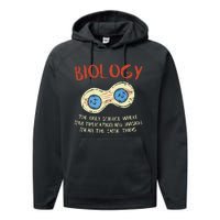 Biology Quote Study Organism Genetics Science Microbiologist Performance Fleece Hoodie