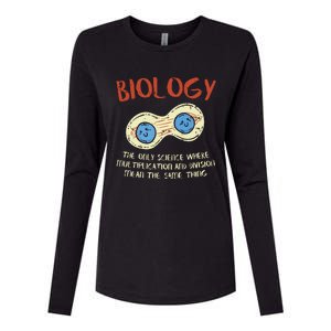 Biology Quote Study Organism Genetics Science Microbiologist Womens Cotton Relaxed Long Sleeve T-Shirt