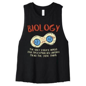 Biology Quote Study Organism Genetics Science Microbiologist Women's Racerback Cropped Tank