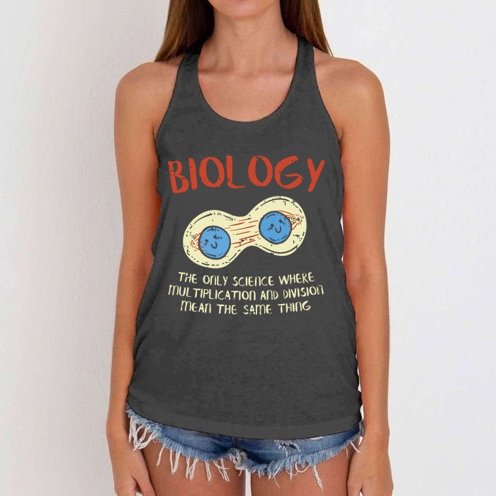 Biology Quote Study Organism Genetics Science Microbiologist Women's Knotted Racerback Tank