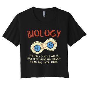 Biology Quote Study Organism Genetics Science Microbiologist Women's Crop Top Tee