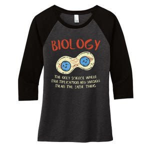 Biology Quote Study Organism Genetics Science Microbiologist Women's Tri-Blend 3/4-Sleeve Raglan Shirt