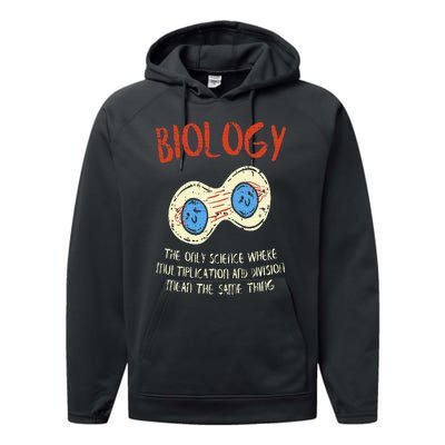 Biology Quote Study Organism Genetics Science Microbiologist Performance Fleece Hoodie