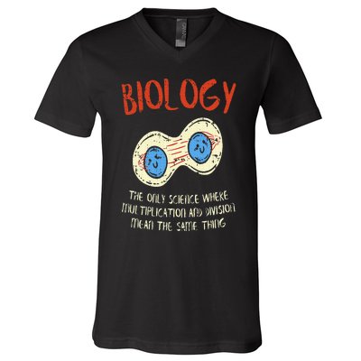 Biology Quote Study Organism Genetics Science Microbiologist V-Neck T-Shirt