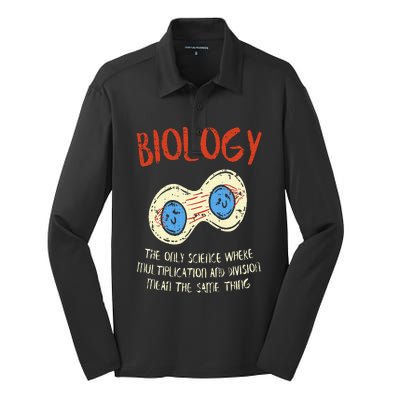 Biology Quote Study Organism Genetics Science Microbiologist Silk Touch Performance Long Sleeve Polo