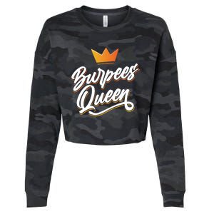 Burpees Queen Sport Workout Fitness Training Burpee Fan Great Gift Cropped Pullover Crew