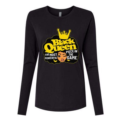 Black Queen The Most Powerful Piece In The Game African Afro Womens Cotton Relaxed Long Sleeve T-Shirt