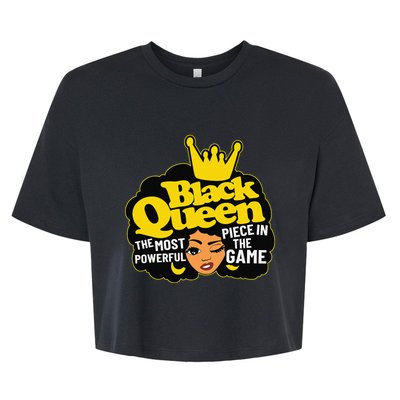 Black Queen The Most Powerful Piece In The Game African Afro Bella+Canvas Jersey Crop Tee