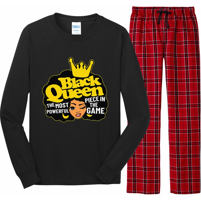 Black Queen The Most Powerful Piece In The Game African Afro Long Sleeve Pajama Set