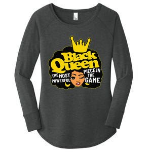 Black Queen The Most Powerful Piece In The Game African Afro Women's Perfect Tri Tunic Long Sleeve Shirt