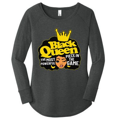 Black Queen The Most Powerful Piece In The Game African Afro Women's Perfect Tri Tunic Long Sleeve Shirt