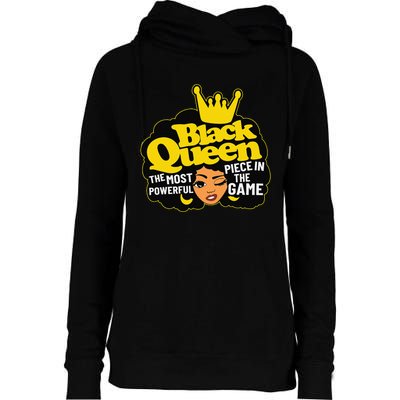 Black Queen The Most Powerful Piece In The Game African Afro Womens Funnel Neck Pullover Hood