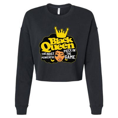 Black Queen The Most Powerful Piece In The Game African Afro Cropped Pullover Crew