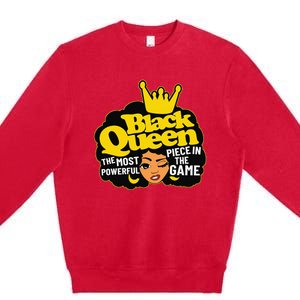 Black Queen The Most Powerful Piece In The Game African Afro Premium Crewneck Sweatshirt