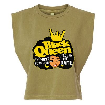 Black Queen The Most Powerful Piece In The Game African Afro Garment-Dyed Women's Muscle Tee