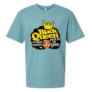 Black Queen The Most Powerful Piece In The Game African Afro Sueded Cloud Jersey T-Shirt