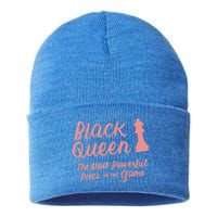 Black Queen The Most Powerful Piece In The Game Melanin Gift Sustainable Knit Beanie